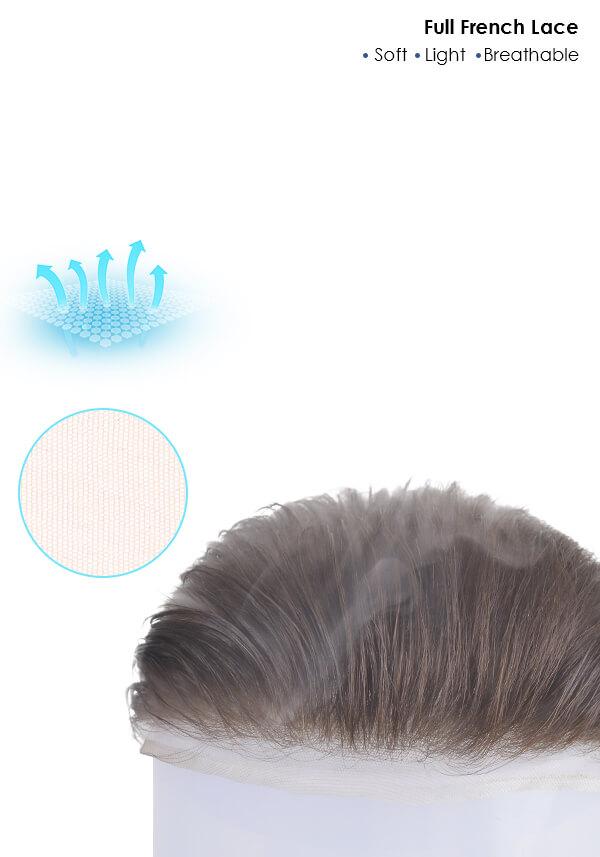 LD0075 | Pre-Cut Hairpiece with a Wavy Side Part Hairstyle